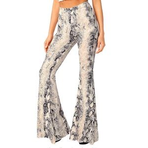 Snakeskin Flare Pants